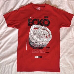 Ecko Unlimited Red Short Sleeve Tee with Urban Graphic